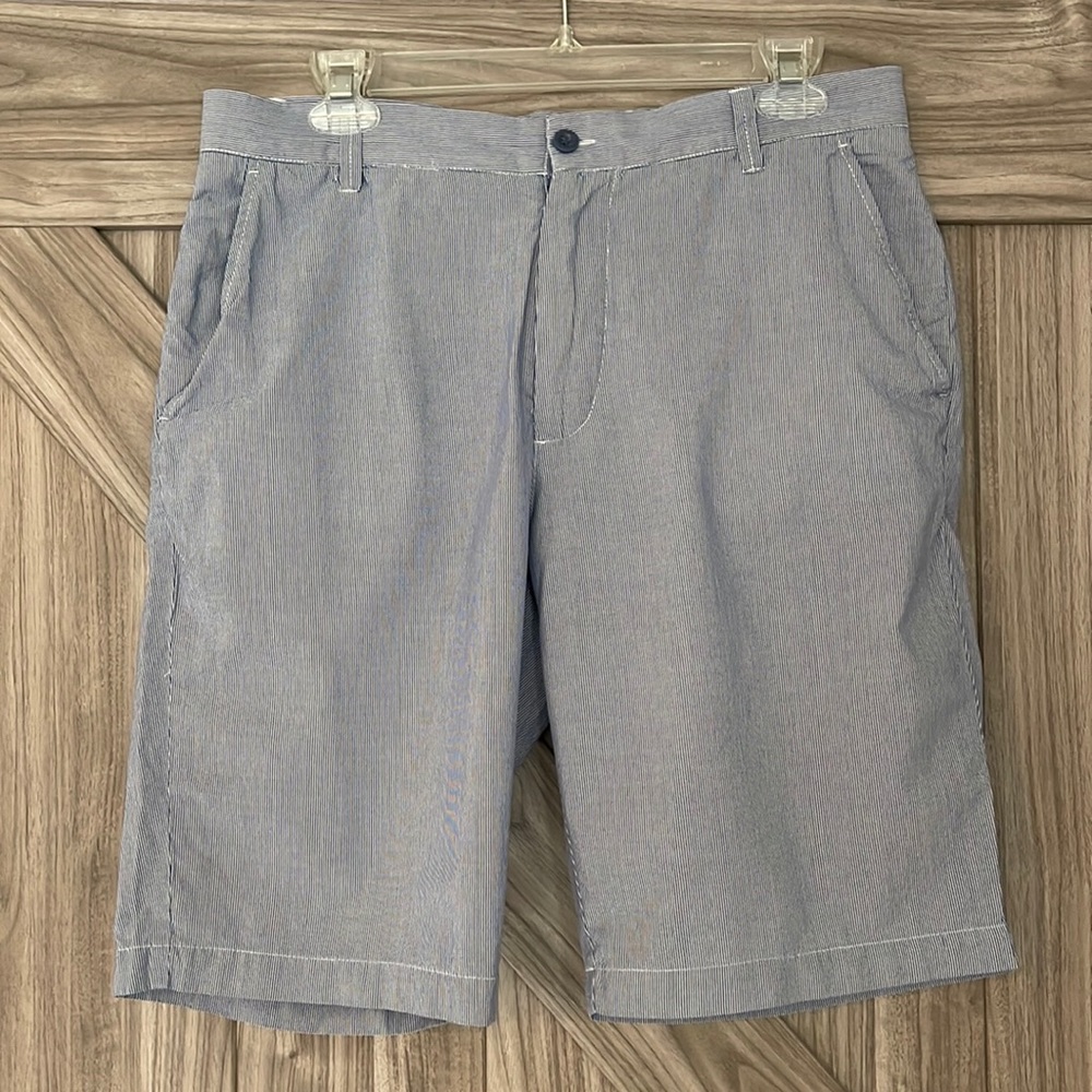 Toscano shorts blue & white striped lightweight size 32 mens